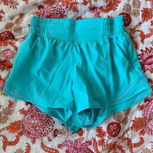 electric turquoise lululemon size 0 hotty hots!